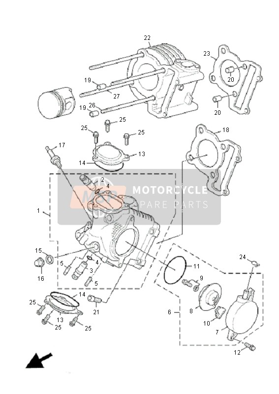 Yamaha XC125 CYGNUS X 2008 Cabeza de cilindro para un 2008 Yamaha XC125 CYGNUS X